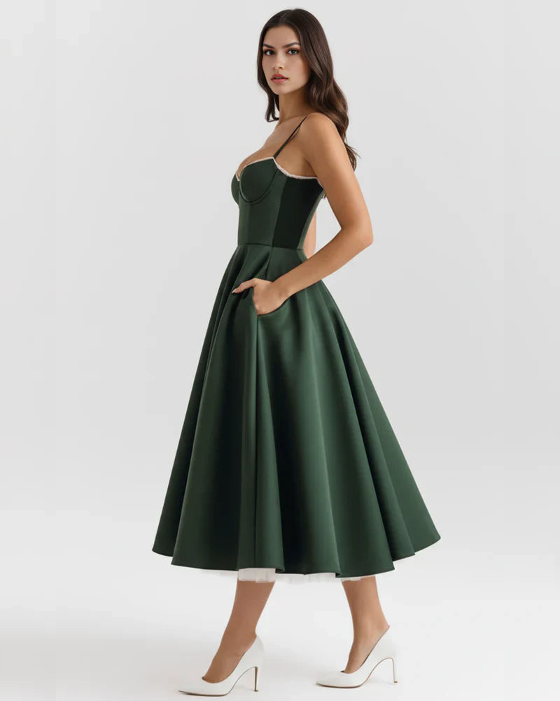 Belle - Robe midi avec couches de tulle et poches secrètes