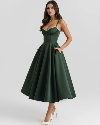 Belle - Robe midi avec couches de tulle et poches secrètes