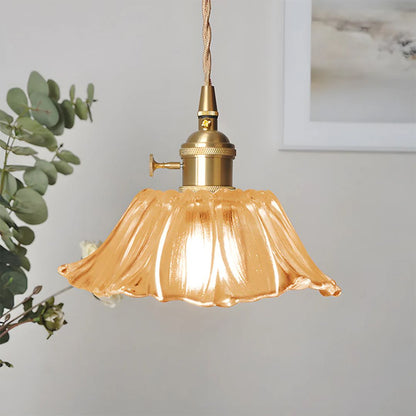 Cullivan Flower Hanglamp Glas Metaal Rood E27 Eettafel Verlichting Vintage Bloem Lamp Hal Sfeerverlichting | Restfield