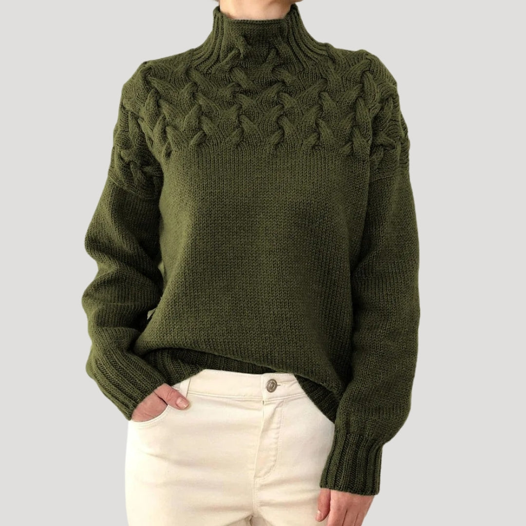 Emma | Women Spring Cable High-Neck sweater