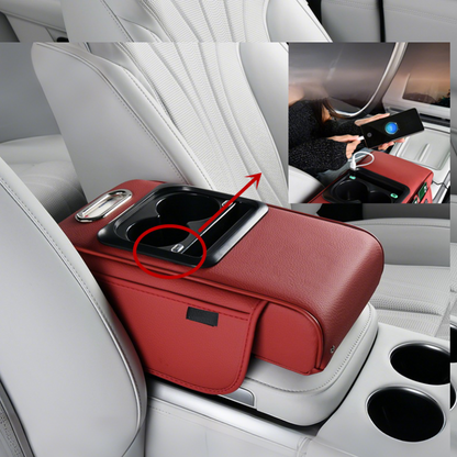 Auto-Mittelarmlehne mit USB-Ladefunktion – Getränkehalter & Stauraum