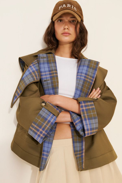 Wendbarer Crop-Trenchcoat – Schicker Lagenlook