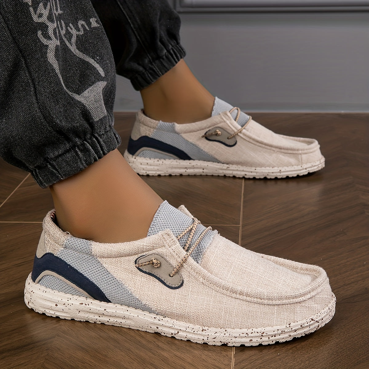 Loafix | Canvas Canvas Slip-On Loafers voor heren - Ademend, Slipvrij, Lichtgewicht
