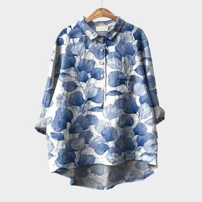 Mirda | Bluse mit floralem Print und Knopfleiste