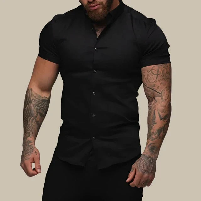 Cresco – Chemise moderne cintrée à manches courtes