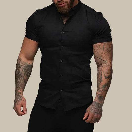 Cresco – Chemise moderne cintrée à manches courtes