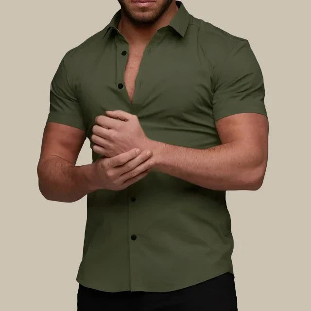Cresco – Chemise moderne cintrée à manches courtes