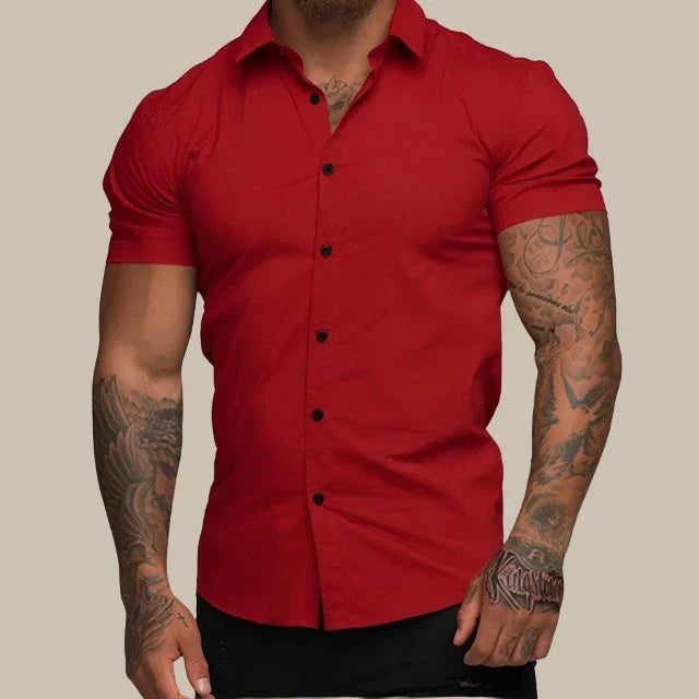 Cresco – Chemise moderne cintrée à manches courtes