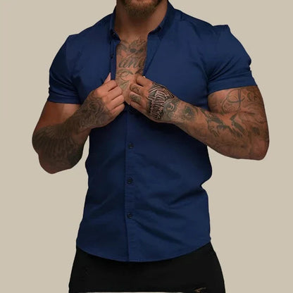 Cresco – Chemise moderne cintrée à manches courtes