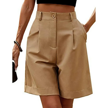 Short ample à taille haute et coupe ajustée pour femme