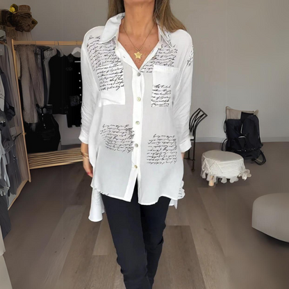 Handwritten Button-Up Shirt