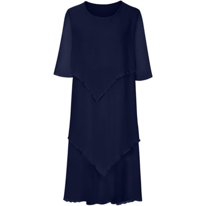 Hazel - Chiffon jurk met ronde hals en modern design
