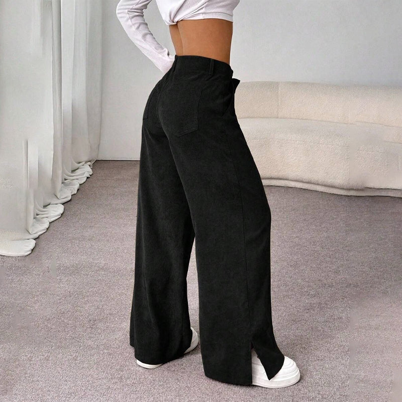 Tovay - Weite Cordhose mit Schlitz