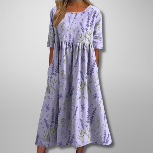 Florine | Elegant Floral Midi Dress
