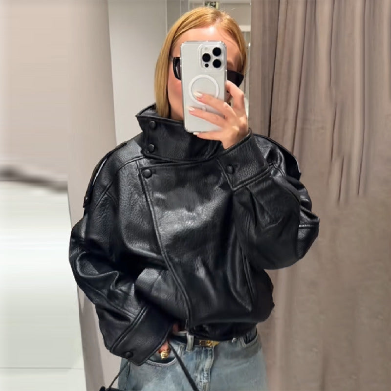 Zoe - Long Sleeve Jacket with Button and Side Pocket