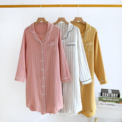 Pigiama camicia da donna – stile classico con maniche lunghe