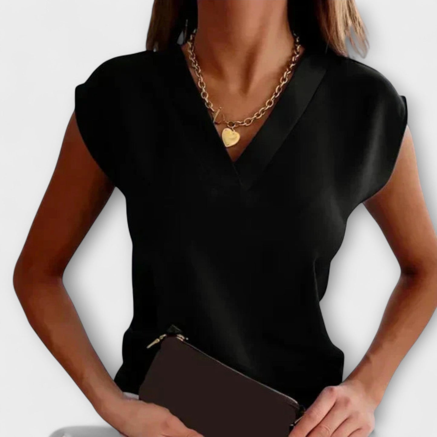 Camisola Verão com Decote em V e Mangas Largas para Mulheres