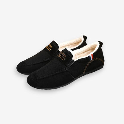 Sandra – Mocassins Slip-On Doublés Polaire avec Semelle Plate