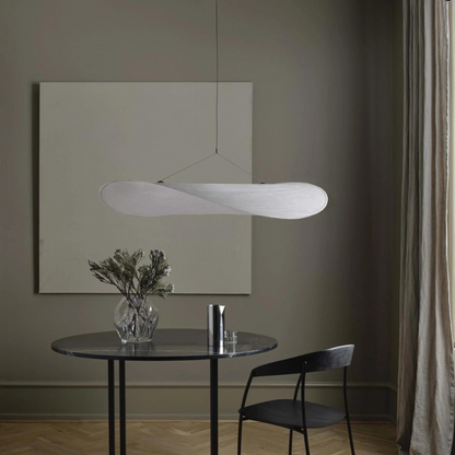 Japandi Deckenleuchte Seide, Rundes Design, Höhenverstellbar