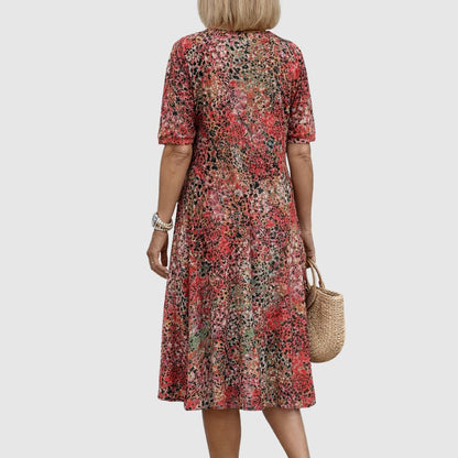 Zoé - Robe midi élégante à fleurs