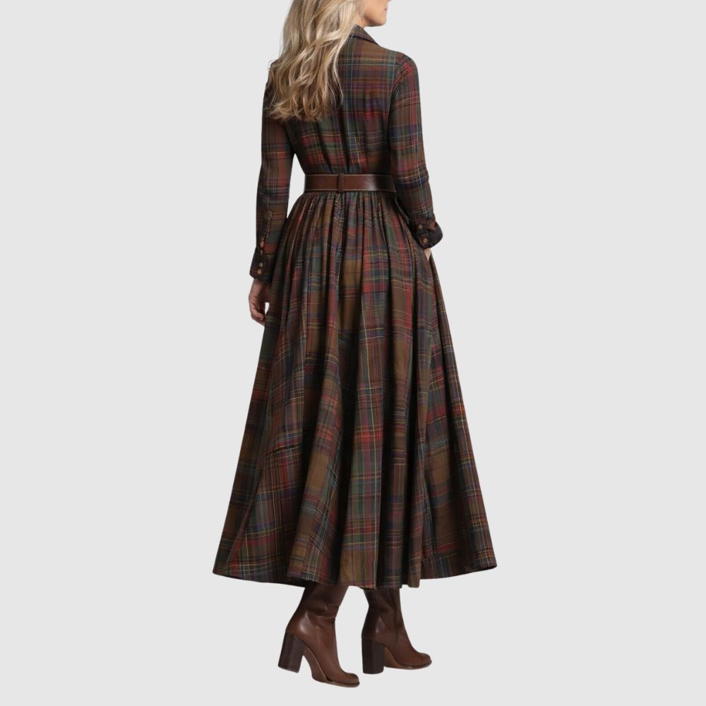 Zoé - Robe chemise maxi avec ceinture