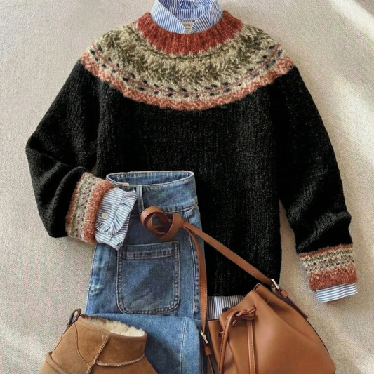 Karen | Classic Vintage Knit Sweater — Timeless Warmth, Retro Style