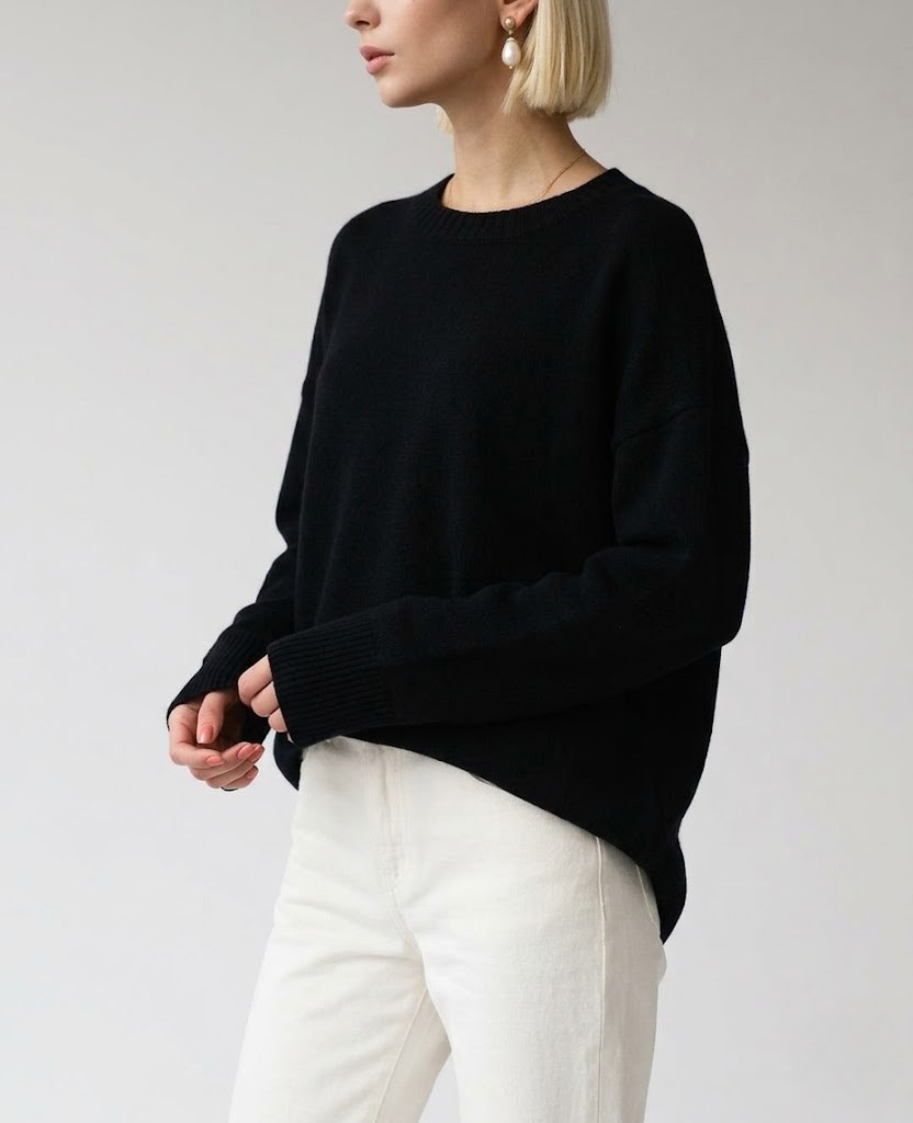 Women's Oversized Crew Neck Wool Jumper