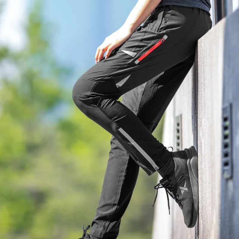 Men’s Breathable Stretch Cycling Trousers with Reflective Performance Design