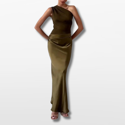 Robe Maxi Élégante Femme à Une Épaule