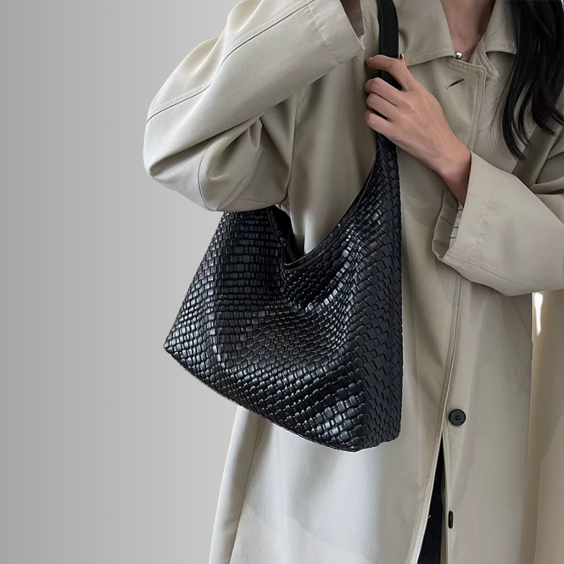Livia Woven Tote | Vegane Umhängetasche mit Pouch