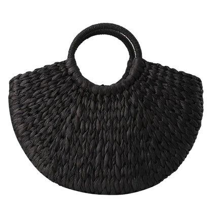 Sac à main en paille grande capacité avec poignée supérieure