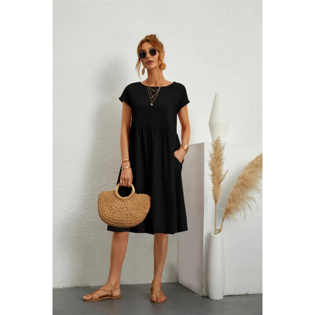 Lara - Damen Sommerkleid mit kurzen Ärmeln und stilvollem Design