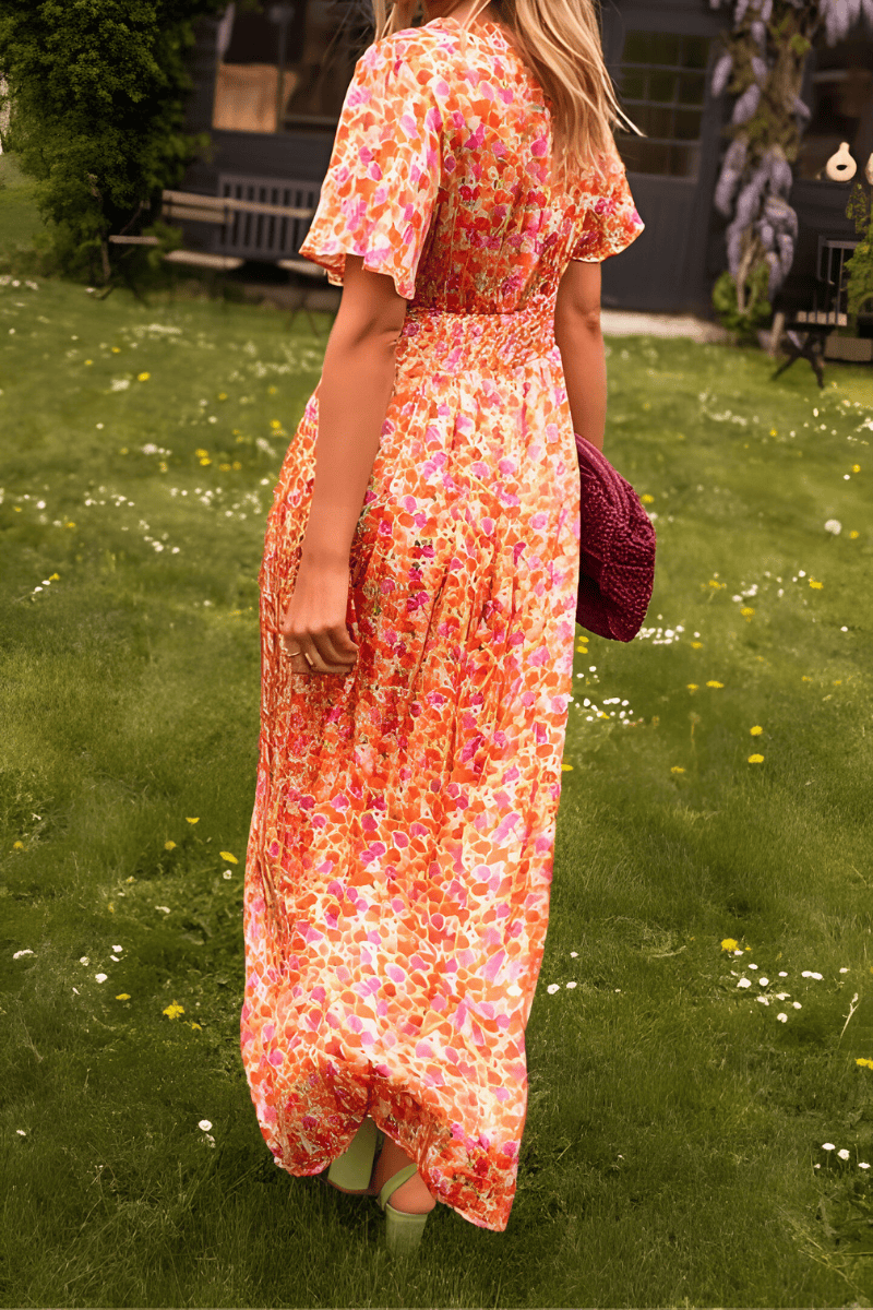 Clemency - V-Neck Feminine Maxi Summer Dress