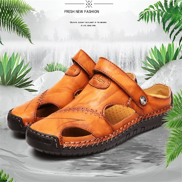 Sandales décontractées en cuir souple de haute qualité pour hommes