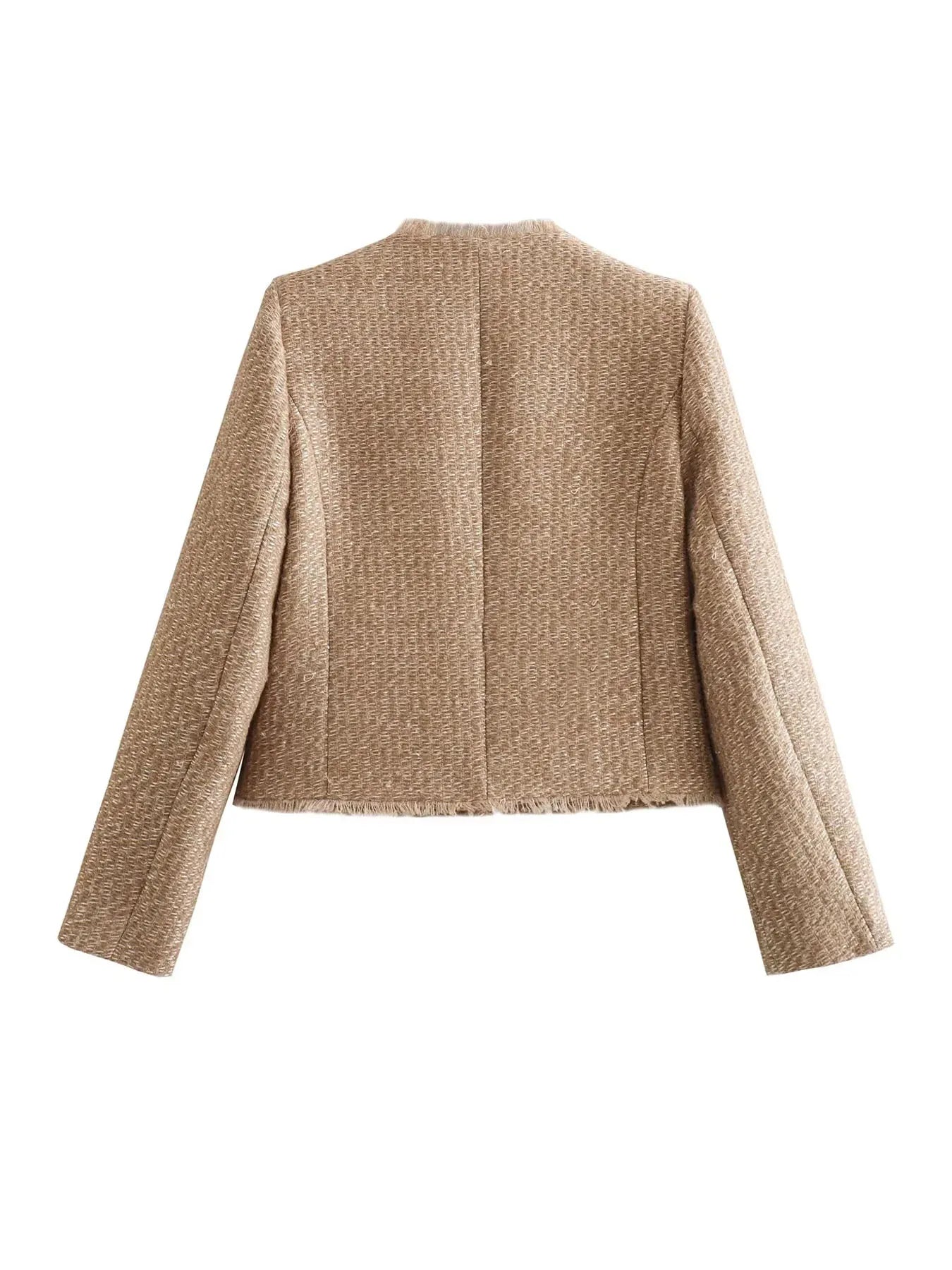 Clara | Short Tweed blazer jacket z Buttons dla kobiet