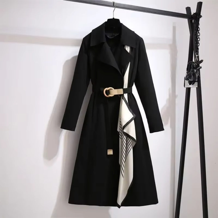 Kalina – Double Breasted Belted Coat with Lapel Collar