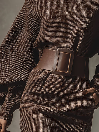 Clara | Structured Belt Knit Dress