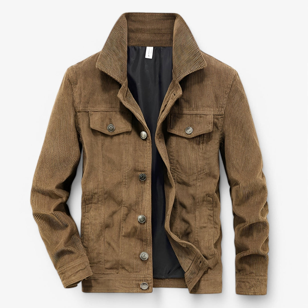 Veste classique en velours côtelé à boutons