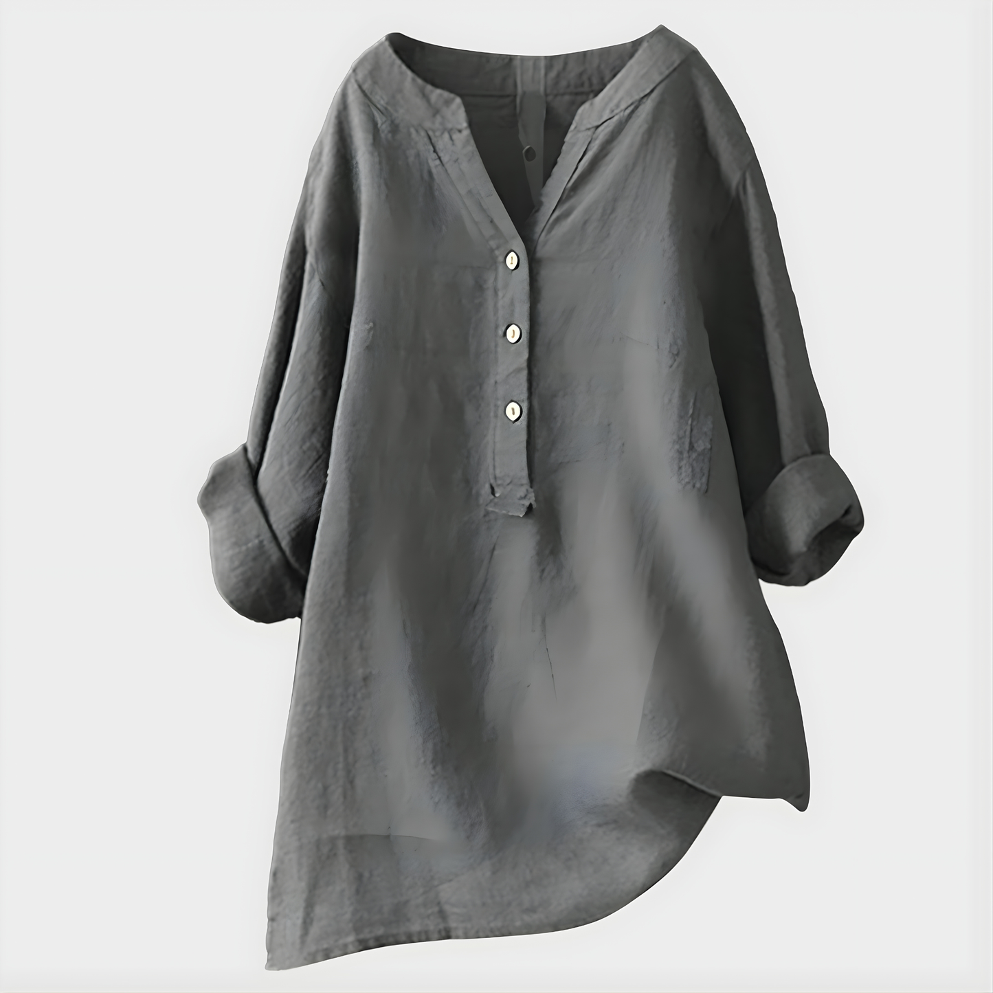 Veronique | Blusa Elegante de Algodón-Lino con Escote en V