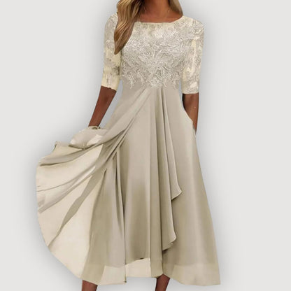 Vivienne™ Lace Midi Dress | Graceful Elegance & Timeless Sophistication