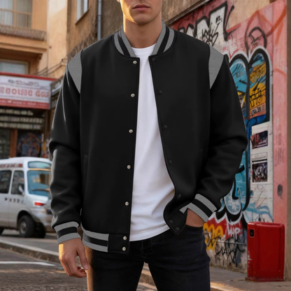 Mark - Long Sleeve Jacket with Button Closure and Side Pockets