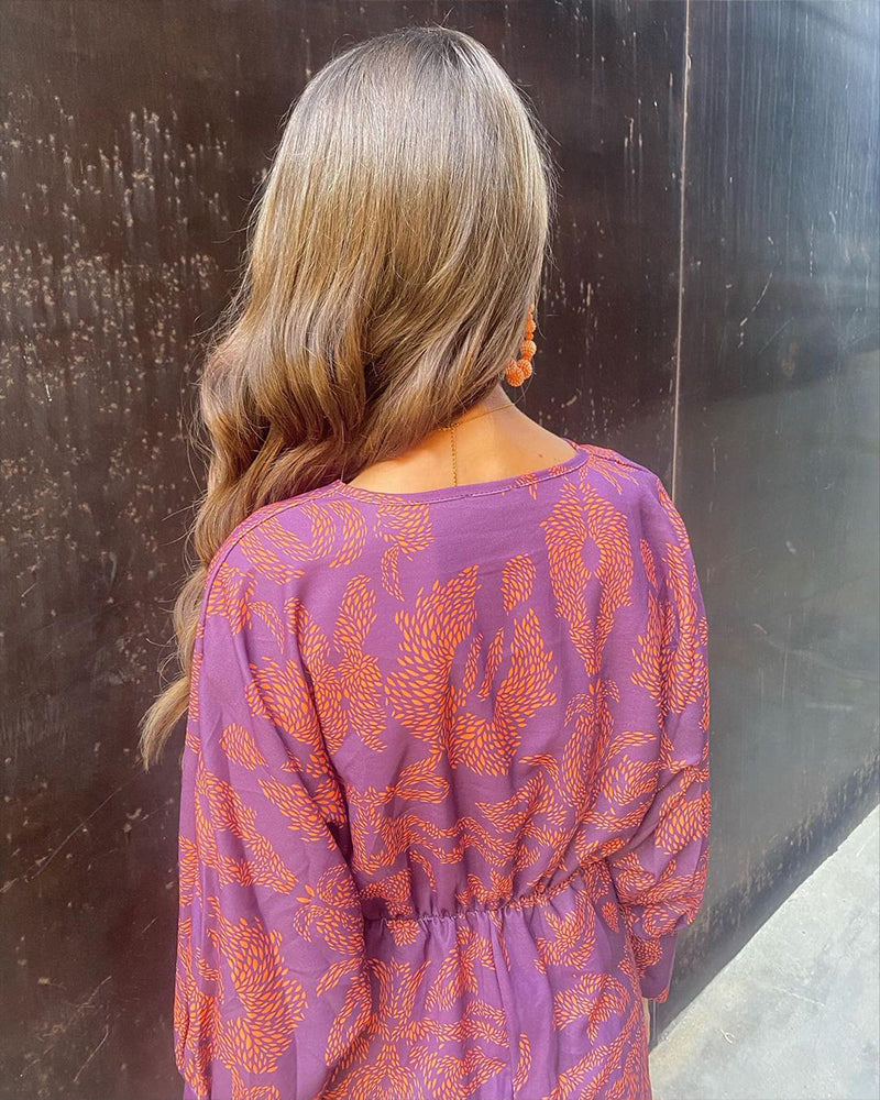 Ely | Vestido Midi de Cuello en V Profundo para Mujeres