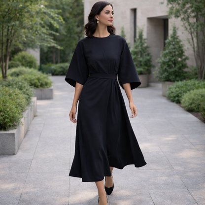 Robe Midi Élégante Paulien | Style Ceinturé et Intemporel