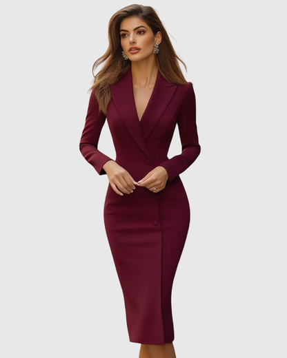 Elżbieta - Elegancka sukienka marynarkowa biała