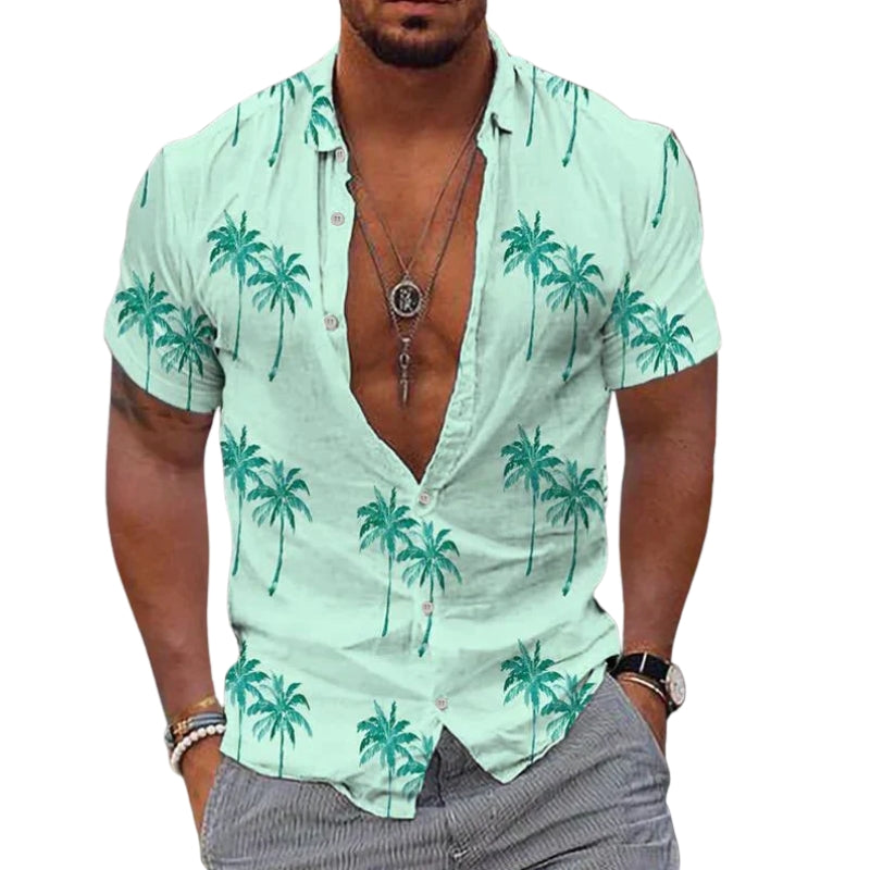 Chemise à manches courtes en tissu léger imprimé