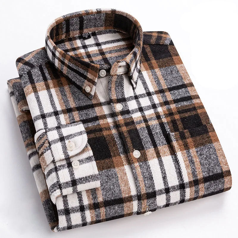 Velmoro | Knitterfreies Flanellhemd aus weicher Baumwolle