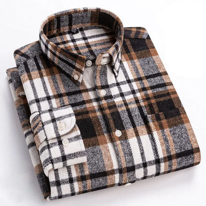 Velmoro | Knitterfreies Flanellhemd aus weicher Baumwolle