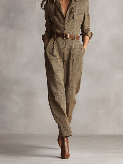 Celia | Hosenanzug mit Karo-Muster und raffinierten Details