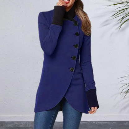 Kairo – Mid-Length Buttoned Coat with Long Sleeves