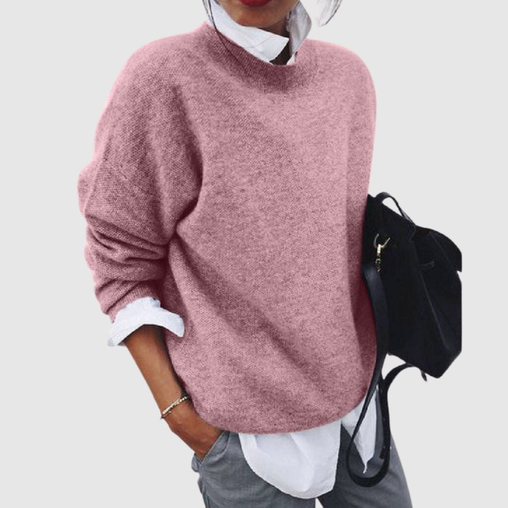 Amelia – Casualowy damski sweter z okrągłym dekoltem